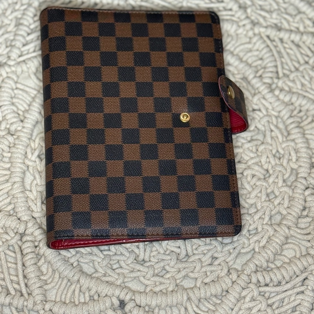 Elegant Checkered planner cover with Red Interior